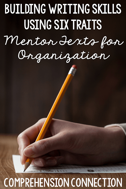 Helping students with organization starts with modeling using mentor texts. Using the Six Traits of Writing ensures consistency across grade levels. 