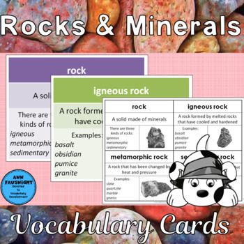 This rocks and minerals vocabulary card sets would be very helpful to your students.