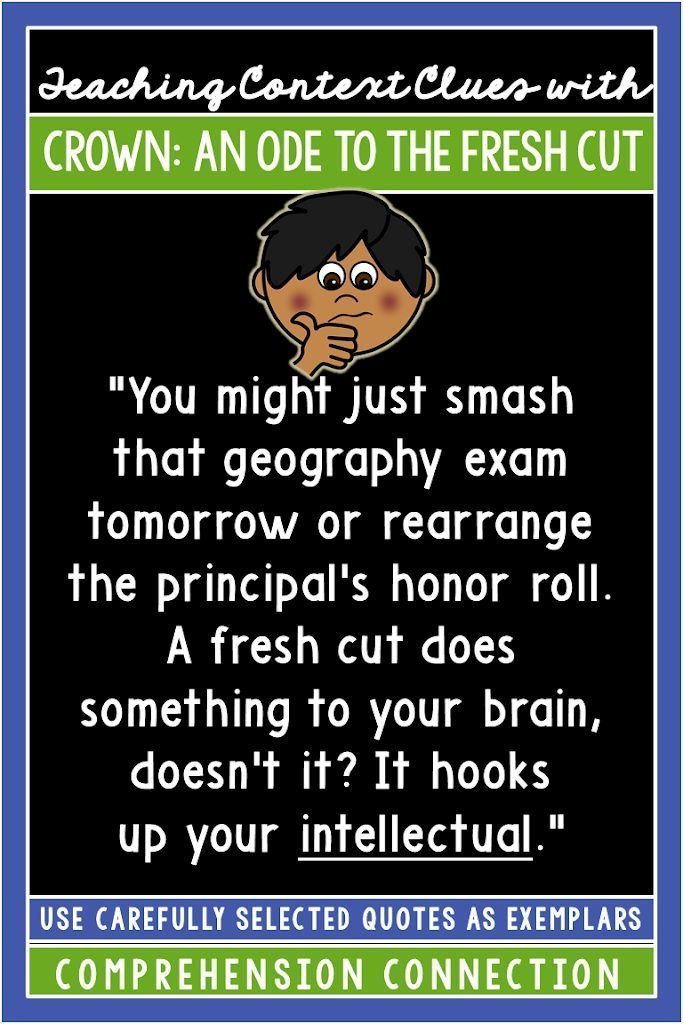 Crown: An Ode to the Fresh Cut is a wonderful mentor text for teaching context clues. This post includes a free resource for an easy to use lesson plus links to a full unit for the book.