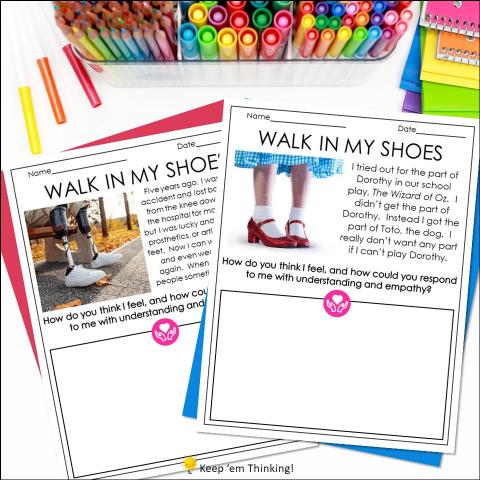 Cultivating Empathy: Strategies for Teaching with Heart walk in my shoes example